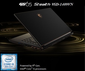 Laptop MSI GS65 Stealth 9SD-1409VN - Intel Core i5-9300H, 8GB RAM, SSD 512GB, Nvidia GeForce GTX 1660Ti 6GB GDDR6, 15.6 inch