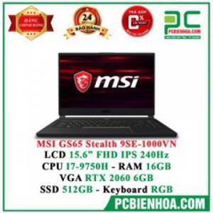 Laptop MSI GS65 Stealth 9SE-1000VN - Intel Core i7-9750H, 16GB RAM, SSD 512GB, Nvidia GeForce RTX 2060 6GB GDDR6, 15.6 inch