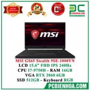 Laptop MSI GS65 Stealth 9SE-1000VN - Intel Core i7-9750H, 16GB RAM, SSD 512GB, Nvidia GeForce RTX 2060 6GB GDDR6, 15.6 inch