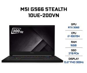 Laptop MSI GS66 Stealth 10UE-200VN - Intel core i7-10870H, 16GB RAM, SSD 2TB,  Intel UHD Graphics + Nvidia GeForce RTX 3060, 15.6 inch