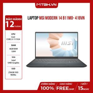 Laptop MSI Modern 14 B11MO 418VN - Intel core i3-1115G4, 8GB RAM, SSD 256GB, Intel UHD Graphics, 14 inch