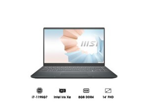 Laptop MSI Modern 14 B11MOU 1033VN - Intel Core i7-1195G7, 8GB RAM, SSD 512GB, Intel Iris Xe Graphics, 14 inch