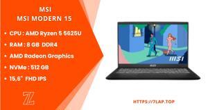 Laptop MSI Modern 15 B5M 023VN - AMD Ryzen R5-5625U, 8GB RAM, SSD 512GB, AMD Radeon Graphics, 15.6 inch