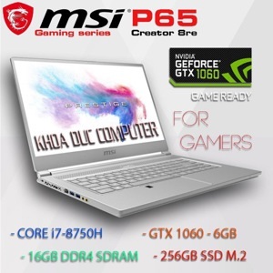 Laptop MSI P65 8RE Creator - Intel core i7-8750H, 16GB RAM, SSD 256GB, GeForce GTX 1060 With Max-Q Design 6GB GDDR5, 15.6 inch