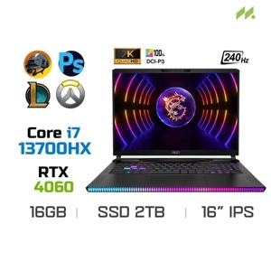 Laptop MSI Raider GE68 HX 13VF 050VN - Intel Core i7-13700HX, 16GB RAM, SSD 2TB, Nvidia GeForce RTX 4060 8GB GDDR6, 16 inch