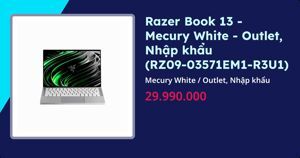 Laptop Razer Book 13 - Intel core i5-1135G7, 8GB RAM, SSD 256GB, Intel Iris Xe Graphics, 13.4 inch