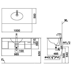 Chậu rửa mặt Lavabo đặt bàn Caesar LF5028