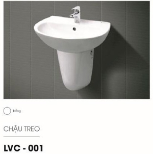 Lavabo cao cấp Liền chân Treo tường LVC-001