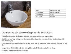 Lavabo đặt bàn Everest EVE L6008