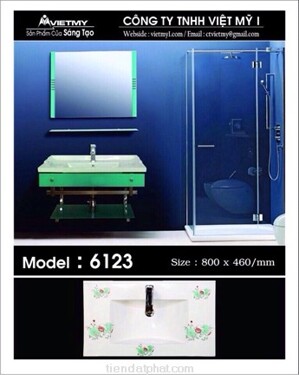 Lavabo kiếng Việt Mỹ 6123