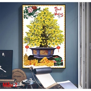 Lịch gỗ treo tường Laminate 2022 Cây Mai Vàng