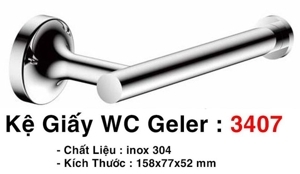 Lô giấy vệ sinh inox 304 Geler 3407