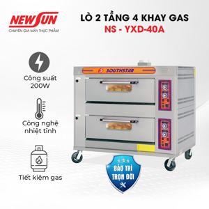 Lò nướng bánh 2 tầng 4 khay Southstar dùng gas