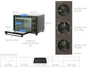 Lò nướng để Bàn Electrolux EOT3218XG