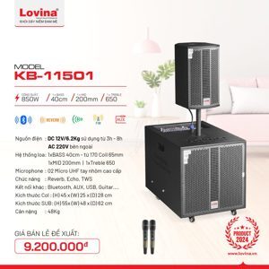 Loa kéo bình công suất lớn Lovina KB11501