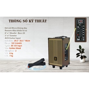Loa kéo di động BD-9080 (Bass 25cm)