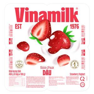 Lốc 4 hộp sữa chua Vinamilk dâu 100g