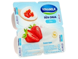 Lốc 4 hộp sữa chua Vinamilk dâu 100g