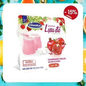 Lốc 4 hộp sữa chua Vinamilk lựu đỏ 100g