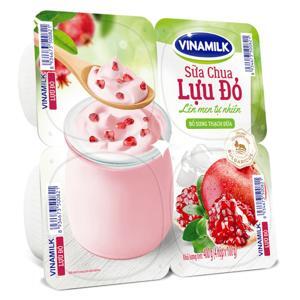 Lốc 4 hộp sữa chua Vinamilk lựu đỏ 100g