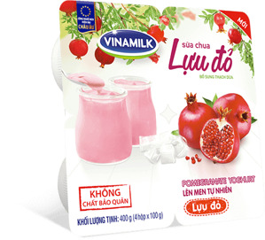 Lốc 4 hộp sữa chua Vinamilk lựu đỏ 100g