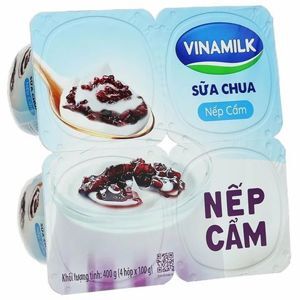 Lốc 4 hộp sữa chua Vinamilk nếp cẩm 100g