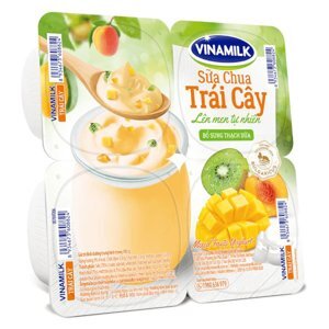 Lốc 4 hộp sữa chua Vinamilk trái cây 100g