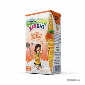 Lốc 4 hộp sữa trái cây vị cam ZinZin 110ml