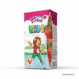 Lốc 4 hộp sữa trái cây vị dâu ZinZin 110ml
