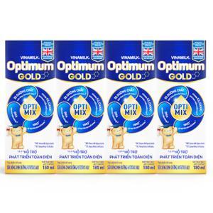 Lốc 4 hộp sữa uống dinh dưỡng Optimum Gold 180ml