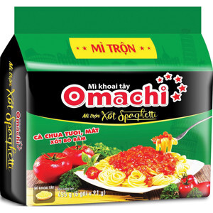 Lốc 5 gói mì khoai tây Omachi xốt Spaghetti 91g