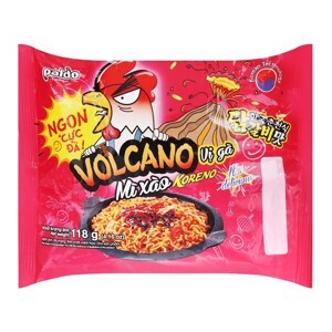 Lốc 5 gói mì xào Koreno Volcano vị gà 118g