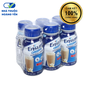 Lốc 6 chai sữa bột pha sẵn Ensure Original vani 237ml