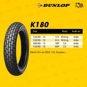 Lốp Dunlop 180/80-14 K180