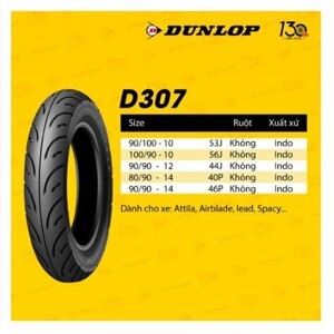 Lốp Dunlop D307 90/100 - 10 53J TL