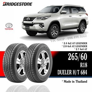 Lốp ô tô Bridgestone 265/60R18 Dueler H/T 684