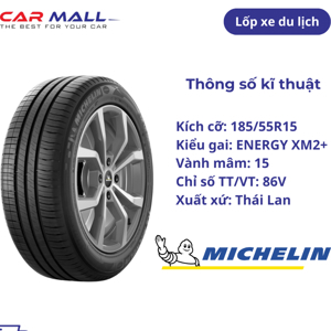 Lốp ô tô Michelin 185/55R15 Energy XM 2+