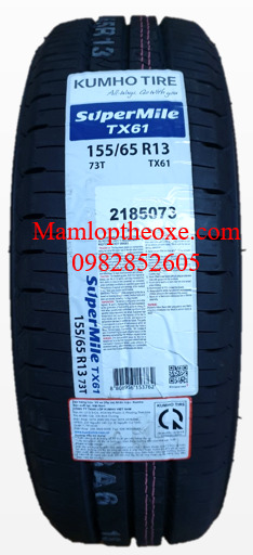 Lốp vỏ xe ô tô Kumho 155/65R13 TX61