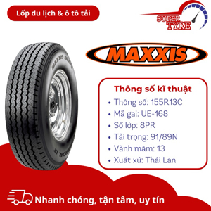 Lốp vỏ xe ô tô Maxxis 155R13C UE168