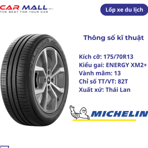 Lốp vỏ xe ô tô Michelin 175/70R13 Energy XM2+