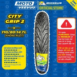 Lốp/Vỏ xe máy Michelin 110/80-14 City Grip 2
