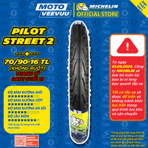 Lốp/vỏ xe máy Michelin 70/90-16 Pilot Street 2