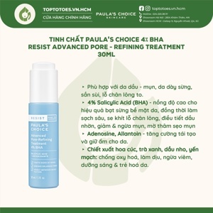 Lotion tái tạo và phục hồi da mụn Paula’s Choice Resist Advanced Pore - Refining Treatment 4% BHA - 30ml