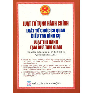 Luật Tố Tụng Hành Chính Luật Tổ Chức Cơ Quan Điều Tra Hình Sự