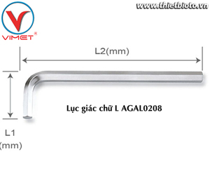 Lục giác đầu bằng 2 mm dài TOPTUL AGAL0208