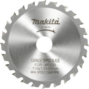 Lưỡi cưa gỗ hợp kim Makita D-15578, 110 x 24T x 20mm