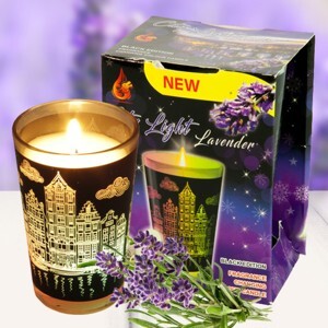 Ly nến thơm đổi màu City Light Lavender Golden Dragon GOD0917 - 140g (Hoa oải hương)