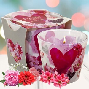 Ly nến thơm tinh dầu Bartek Flowers' Hearts 115g QT00669 - hoa păng xê