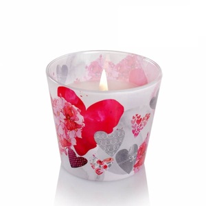 Ly nến thơm tinh dầu Bartek Flowers' Hearts 115g QT00669 - hoa păng xê