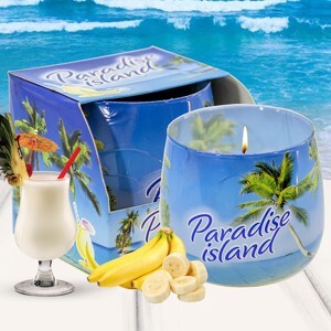 Ly nến thơm tinh dầu Bartek Paradise Island 100g QT02780 - hương gió biển